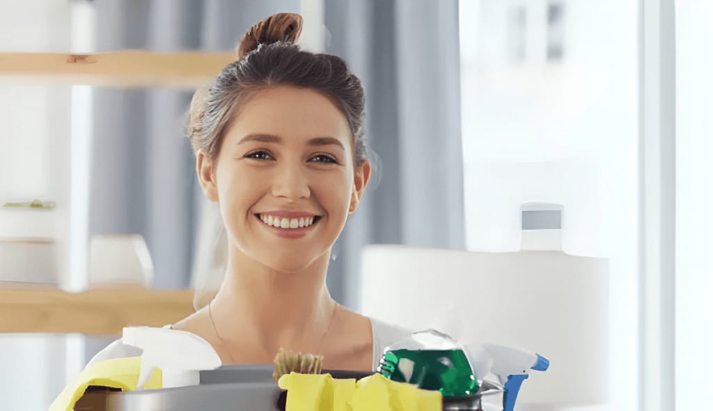 How Much Does House Cleaning Cost In Minnesota? (2026 Pricing Guide) 5 Happy homeowner relaxing in a clean home after professional cleaning service in Minnesota